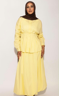 Ensemble chemise cintrée et jupe longue MAYDORA — Jaune, vue de face