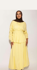 Ensemble chemise cintrée et jupe longue MAYDORA — Jaune